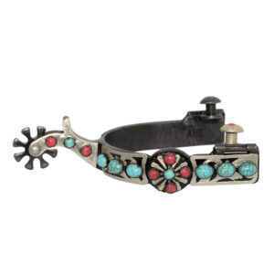 Southwest Collection Dark Grey Steel Starburst Medium Spurs/Espuelas Southwest Collection Acero Gris Oscuro Starburst Medianas