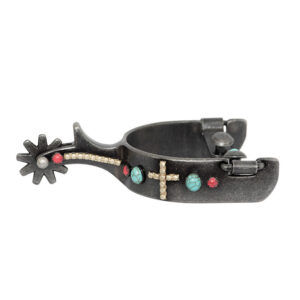 Southwest Collection Dark Grey Steel Cross Medium Spurs/Espuelas Southwest Collection Cruz Acero Gris Oscuro Medianas