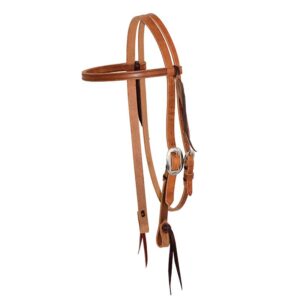 Headstall Browband 3/4 /Frontalera de cuero torcido y amarrado de 3/4”